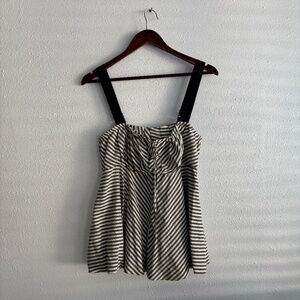 Vera Wang 100% Silk Striped Flowy Tank Top